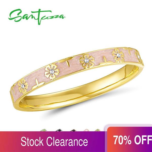 

santuzza trendy bangle for woman fancy multi-color flower bracelet bangles sparkling crystals fashion jewelry handmade enamel 0930, Black
