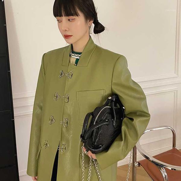 

new fashion women smooth motorcycle faux leather jackets 2021 new ladies long sleeve biker streetwear hook coat c0721, Black