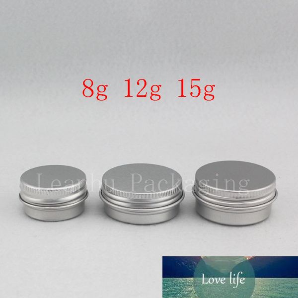 

8g 12g 15g small empty balm aluminum container mini travel size metal cosmetic jar sample skin care cream bottle solid perfume