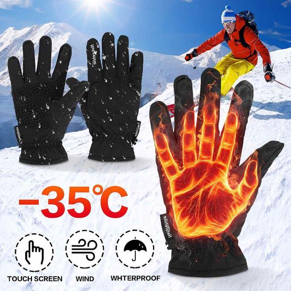 

ski gloves waterproof fleece thermal gloves snowboard snowmobile men women winter for sonwboarding sports and entertainment