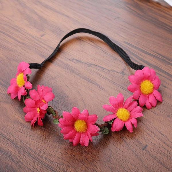 

haimeikang girls bohemia flower wreath daisy garland elastic rubber headband hawaii beautiful hair accessories for wedd qylxft