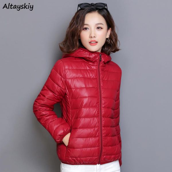 

parkas women all-match large size zipper korean short style students loose solid casual couples coat clothing, Black