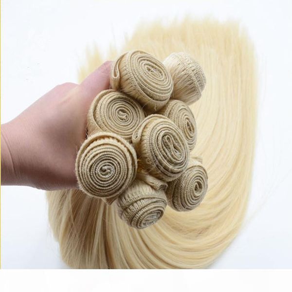 

elibess hair -raw unprocessed virgin human hair extension 613 color 4 bundles 60g pcs 240g 10''-28'' blonde human hair w, Black