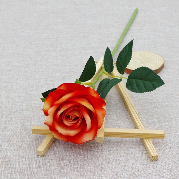 

creative single artificial rose 21 colors simulation rose flower wedding party decoration fake flower valentine's day gift t9i00987 252