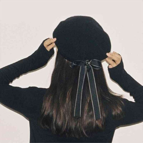 

fashion women soft bow elegant berets winter warm hat, Blue;gray