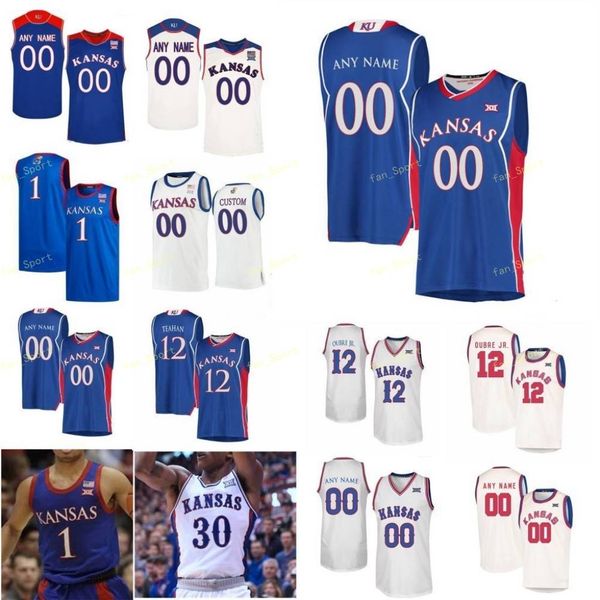 

kansas jayhawks college basketball jersey 35 udoka azubuike 4 devonte' graham isaiah moss 44 mitch lightfoot men women youth custom sti, Black