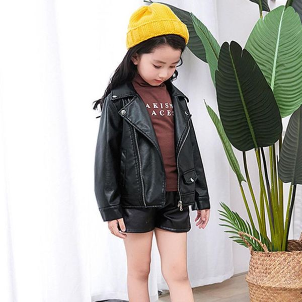 

autumn leather jacket for girls children girls boys kid baby outwear coat short jacket windproof clothes childrens, Blue;gray