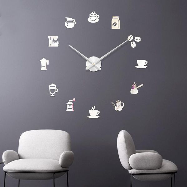 

diy fashion wall clock for bedroom decor large 3d mirror surface wall clock sticker home office decor j#16