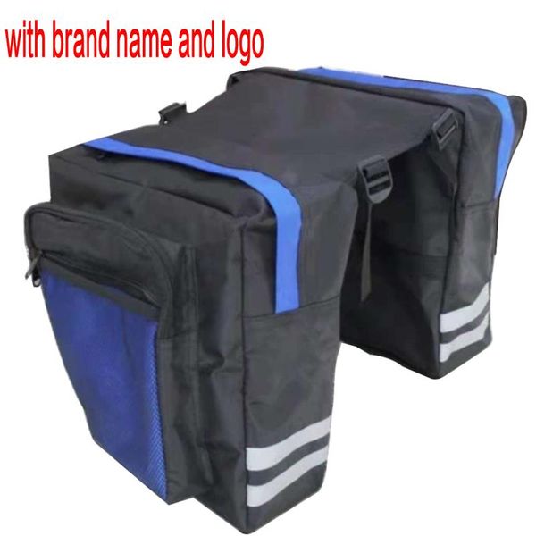 

saddle black bicycle cycling bag bike bags pvc and nylon waterproof double side rear rack tail seat bag pannier bicycle 6348 g8req