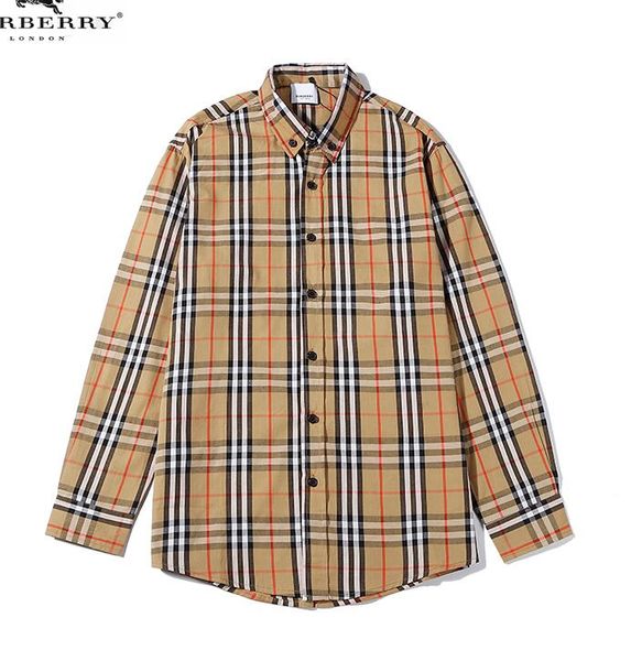 

2020 new long sleeve shirt classic plaid stitching fashion casual shirt men and women plaid lapel polo shirt, White;black