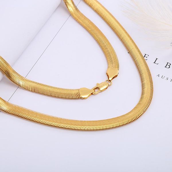 

chains product metal pendant snake bone necklace 6mm flat chain men and women universal hip hop, Silver