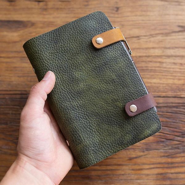 

handmade vintage traveler039s journal notebook genuine leather retro note book diary cowhide sketchbook christmas gift2342514, Brown;gray