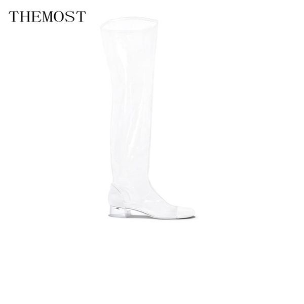 

boots arqa 2021 european fashion ladies tpu transparent spring and summer knee, Black
