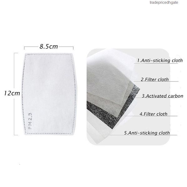 

carbon safety filtration 5-layer 50pcs activated filter paper haze mouth mask anti dust pm2.5