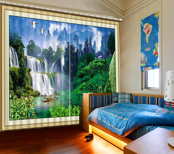 

new window curtain living room kitchen waterfall crane scenery bedroom curtains beautiful p customize size 3d curtain