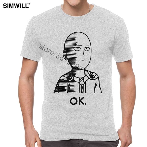 

sport ok hero one punch man t-shirt men's print short sleeves cotton tees saitama t shirts urban anime opm tshirt