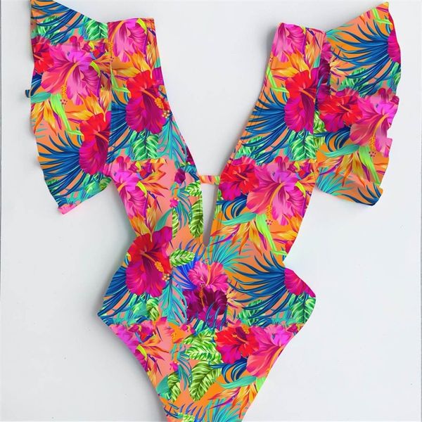 

ruffle one piece swimsuit swimwear women monokini bodysuit backless swimsuit female bathing suits summer beach wear y200824, White;black