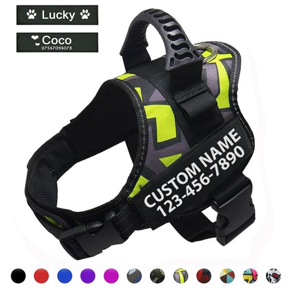 

dog harness hight quality nylon adjustable customize id dog name for small big s vest accessories drop 220314