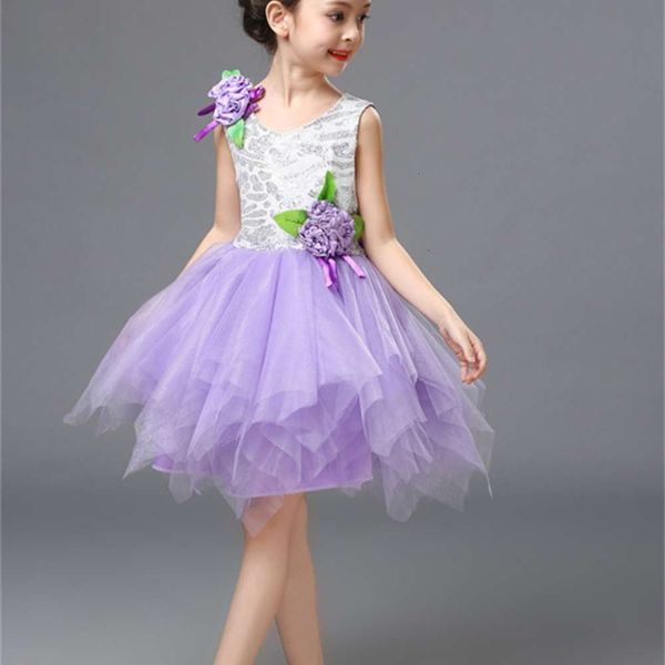

modern june 1 children's performance princs dance gauze drs girl's pompous skirt, Blue