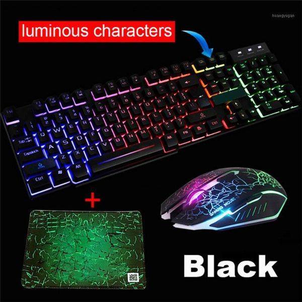 

led backlight pro gaming keyboard mouse mouse pad combos usb wired full key professional keyboard1