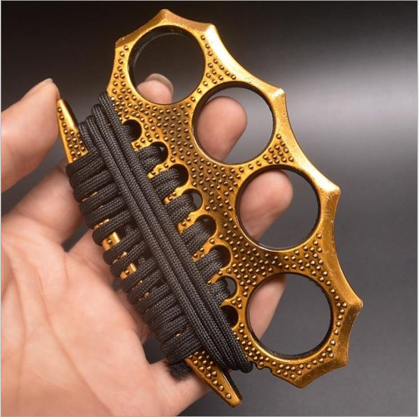 

2020 lifesaving rope hand clasp fist clasp tiger ring glove iron four-finger tiger self-defense weapon hand support fist ring defense fight0