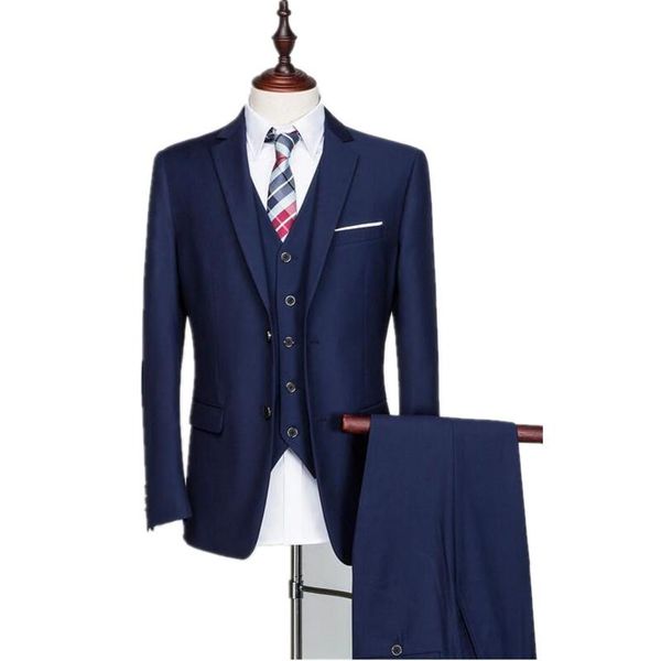 

men's suits & blazers men custom navy blue slim fit wedding costume suit for groom tuxedos 3 pieces groomsmen party, White;black