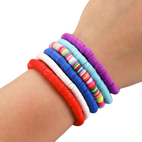 

15inch 5 mm flat round clay beads polymer mixed colors spacer loose beads for bracelet diy jewelry making supplies acc bbynon