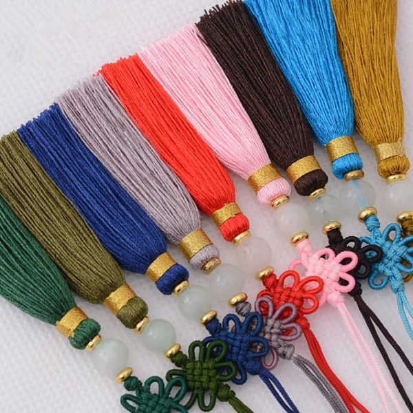 

5pcs chinese silk tassels with knot diy jewelry make accessories home textile curtain garment sewing decoration pendant fringe h jllawv