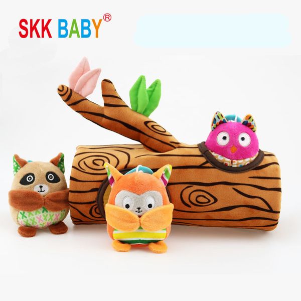 

skkbaby tree stump series rattle doll puzzle development toy baby plush rattle set