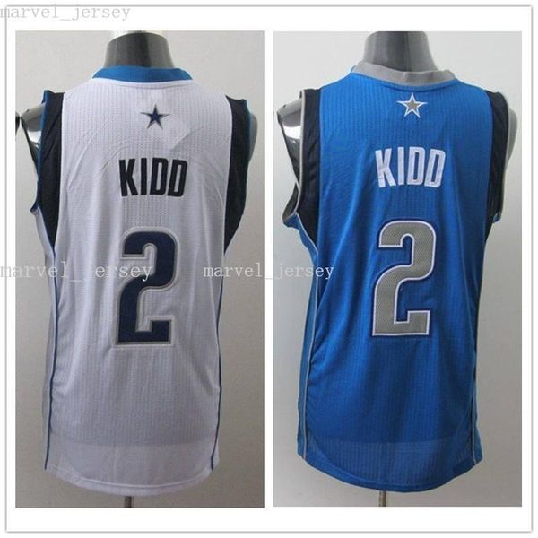 Camisola bordada personalizada número 2 Kidd branca azul camisolas de basquete femininas juvenis masculinas XS-6XL NCAA