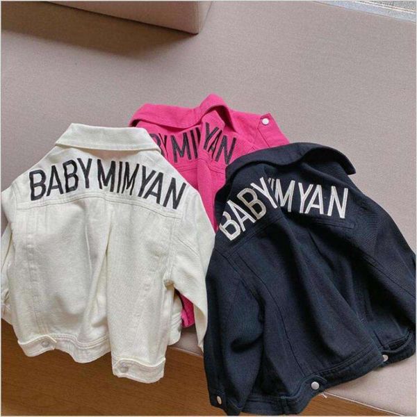 

spring children's jeans clothing new 2020 and autumn coat boys' et embroidered letter baby cardigan ny83, Black