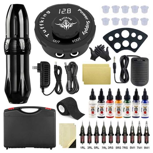 Professionelle Tattoo Maschine Set Rotary Stift Mit 10PCS Patronen Nadeln Permanent Make-Up Für Körper Kunst Liefert 220115