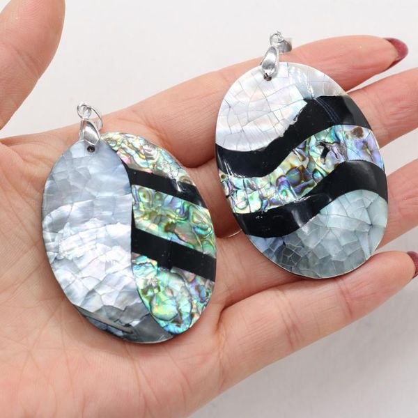 

charms 1pcs natural shell pendant mother of pearl pendants for jewelry making diy necklace women gifts size 38x50mm, Bronze;silver