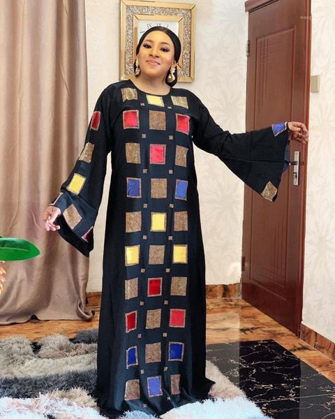 

plus size women sparkling drills maxi dress loose flare full sleeve african dashiki kaftan ramadan muslim abaya dubai gown1, Red