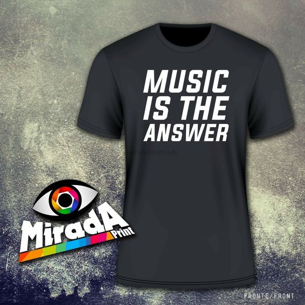 

t-shirt maglietta music is the answer danza house slogan regalo festa idea new sport hooded sweatshirt hoodie