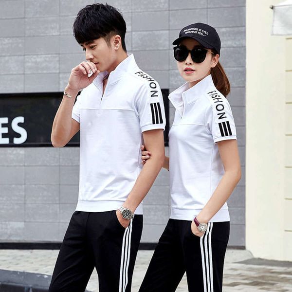 

suit summer new men's 2020 couple sportswear casual short sleeve t-shirt available for group purchase, Gray