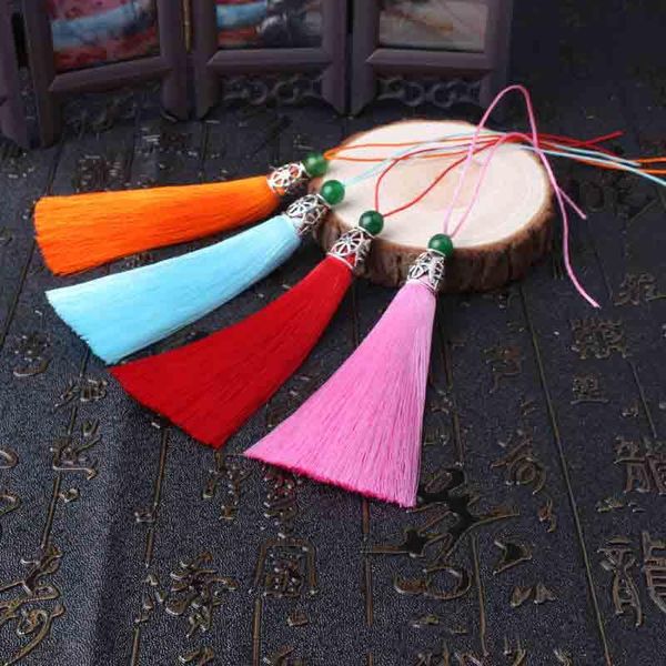 

12pcs lot jade alloycap bead tassel silk fringe bangs flower tassel decorative garment for curtains home decoration accessories h jllrhy