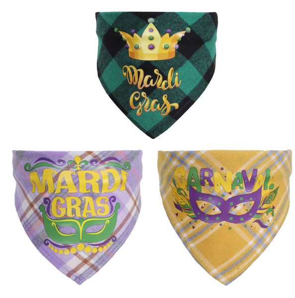 

single-layer pet triangle scarf american brazil carnival cat and dog accessories thin cotton plaid single-layer dog head scarf