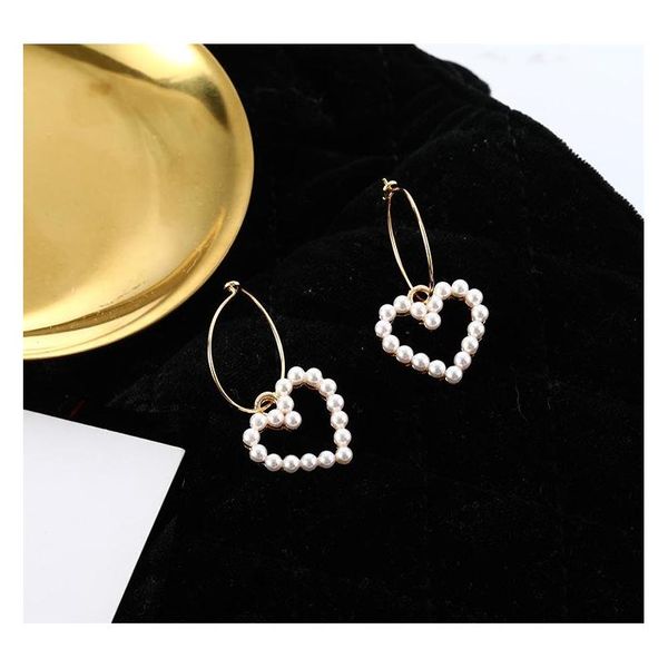 

ins girl heart cute pearl earrings 2018 new earrings temperament wild simple earrings female korean version whoel sqcsdj beauty888, Silver