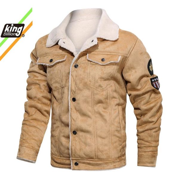 

men's fur & faux 2021 jacket street windbreaker coat men leather clothing thick fleece men'scasual pu, Black
