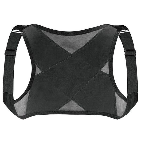 

adjustable posture corrector brace net breathable back spine support humpback shoulder women correction belt kg-547, Black;blue