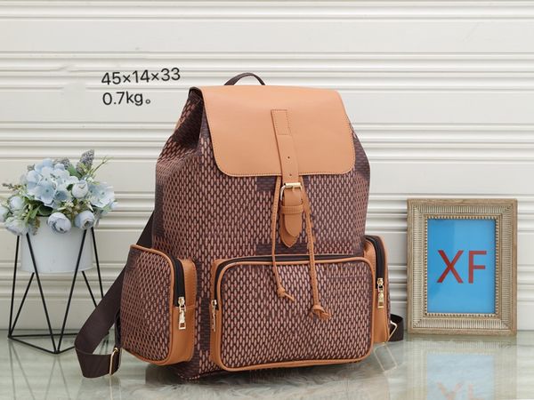 

designer men's backpack pu leather backpacks luxurys school bags knapsack men women classic flowers plaid schoolbag satchel backpack ba