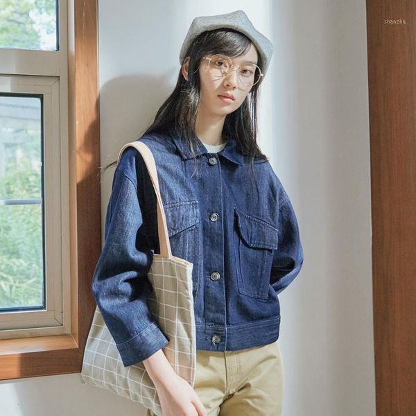 

metersbonwe jean jacket for women turn-down collar loose blue fashionable women coats female outwear denim feminine casual sty1, Black;brown