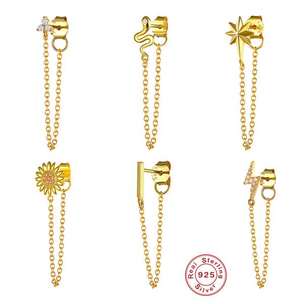

s925 sterling silver diamond tassel earrings 9 styles fashion simple design tassel female ear dangle for women wedding jewelry gift