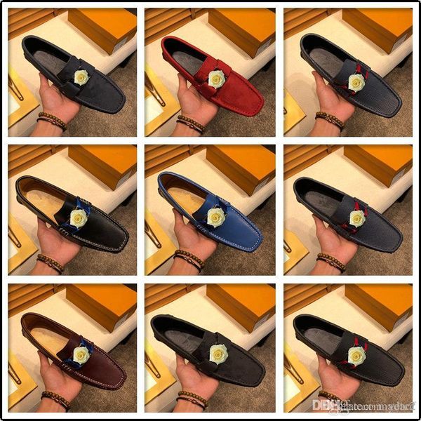 

new big size 38-46 luxury men casual shoes loafers spring and autumn designer mens moccasins shoes genuine leather men's flats shoes, Black
