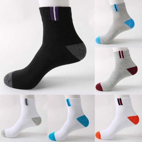 

stjcu spring new breathable men's warm socks comfortable stockings mid-calf cotton sports socks men's warm jbqu9, Black