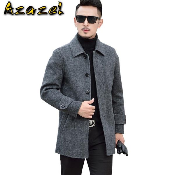 

ayusnue 100% wool coat men double-sided overcoat casual man jacket korean mens coats and jackets 2010 manteau homme kj1935, Black