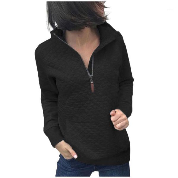 

women zipper patchwork long sleeve sweatshirt ladies pullover hoodies fashion lady autumn sweatshirts villapaita huppari1, Black
