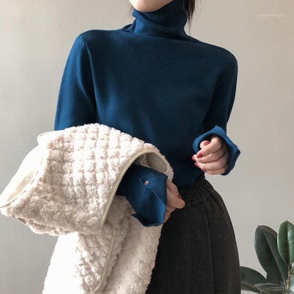 

women's sweaters knit sweater women autumn winter kalenmos long slevee pullovers elegant streetwear turtleneck korean harajuku1, White;black