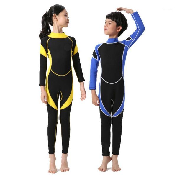 

neoprene long sleeves wetsuits diving suits for boys/girls children rash guards one pieces surfing swim snorkel child#2925531